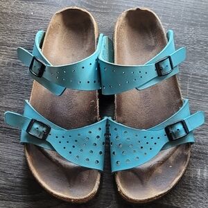 Birkis X Birkenstock Women's Freeport Blue Slip On Sandals